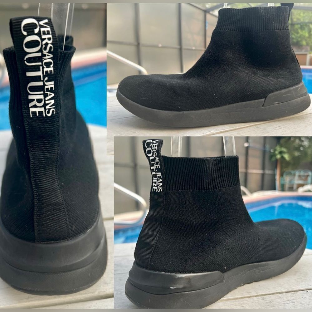 VERSACE JEANS COUTURE SOCK STYLE SNEAKER MENS 7 WOMENS 9/ **LEFT SHOE ONLY**